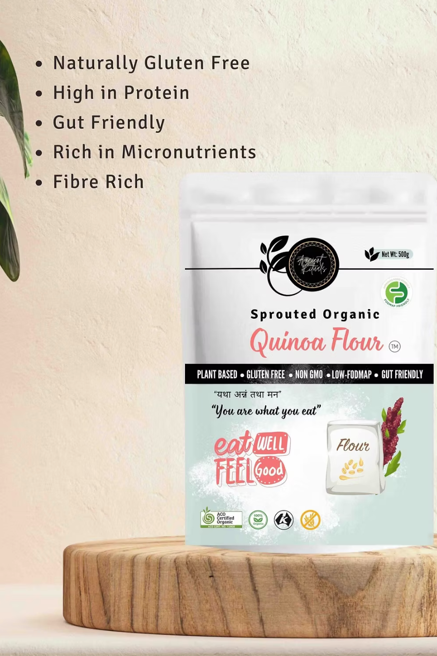 Ancient Rituals Sprouted Quinoa Flour 500g, 100% Certified Organic