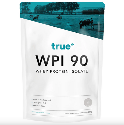 True WPI 90 Whey Protein Isolate Natural Flavour 360g, 100% Grass-fed [Find Me Instore]