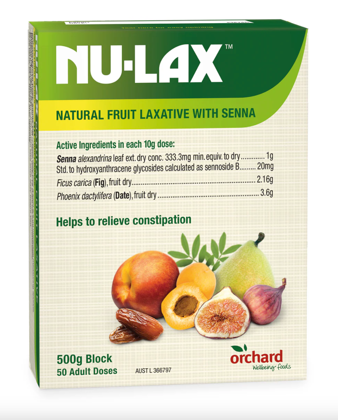 Nu-Lax Natural Fruit Laxative With Senna 250g, Relieves Constipation