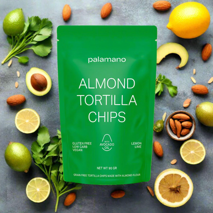 Palamano Almond Tortilla Chips Lemon Lime 90g, Gluten Free