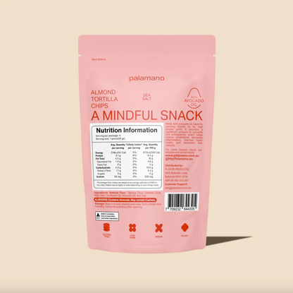Palamano Almond Tortilla Chips Sea Salt 90g, Gluten Free
