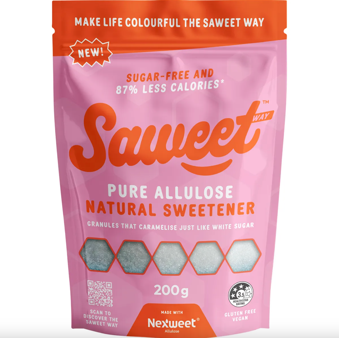 Saweet Way Pure Allulose Natural Sweetener 200g Or 500g, Sugar Free