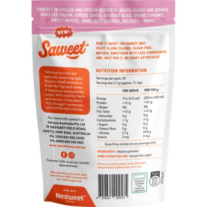 Saweet Way Pure Allulose Natural Sweetener 200g Or 500g, Sugar Free