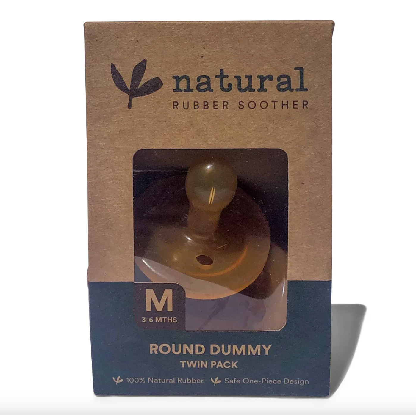 Natural Rubber Soother Round Dummy Twin Pack, Small, Medium Or Large Size