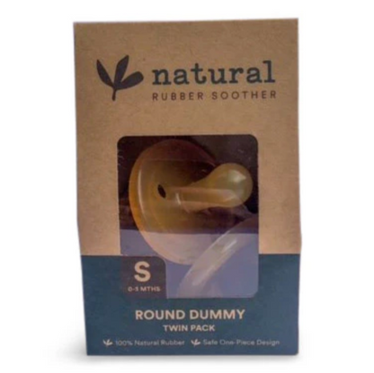 Natural Rubber Soother Round Dummy Twin Pack, Small, Medium Or Large Size