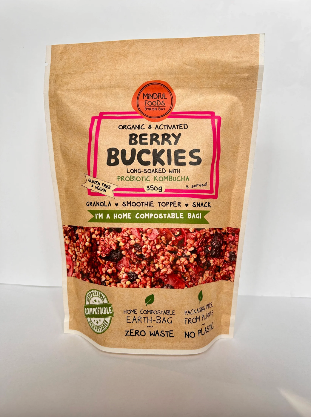 Mindful Foods Activated & Organic Berry Buckies 350g, Long Soaked With Probiotic Kombucha