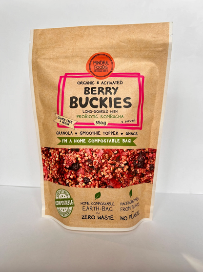 Mindful Foods Activated & Organic Berry Buckies 350g, Long Soaked With Probiotic Kombucha