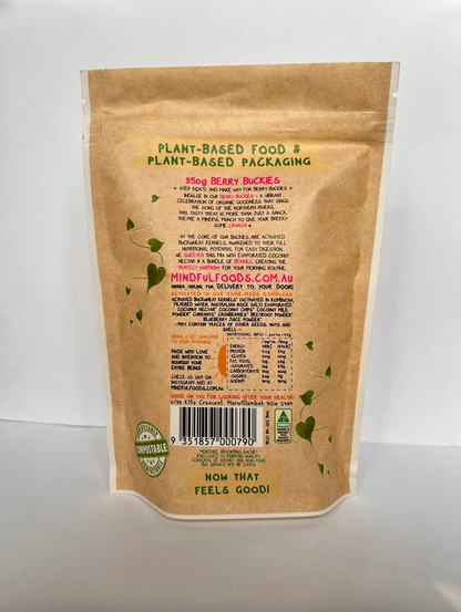 Mindful Foods Activated & Organic Berry Buckies 350g, Long Soaked With Probiotic Kombucha