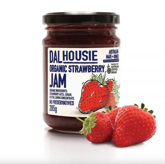 Dalhousie Organic Strawberry Jam 285g, No Preservatives Australian Certified Organic
