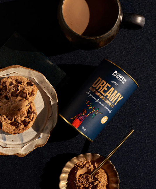 Power Super Foods Herbal Dreamy Night Drinking Chocolate 180g, With Passionflower & Chamomile