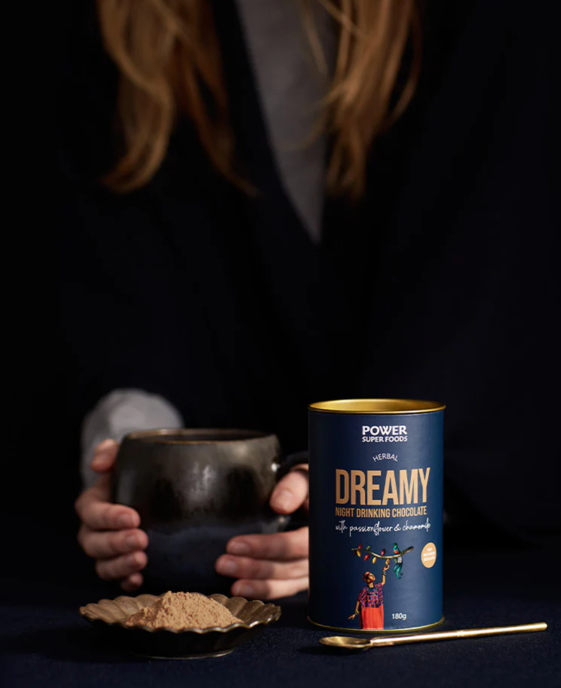 Power Super Foods Herbal Dreamy Night Drinking Chocolate 180g, With Passionflower & Chamomile