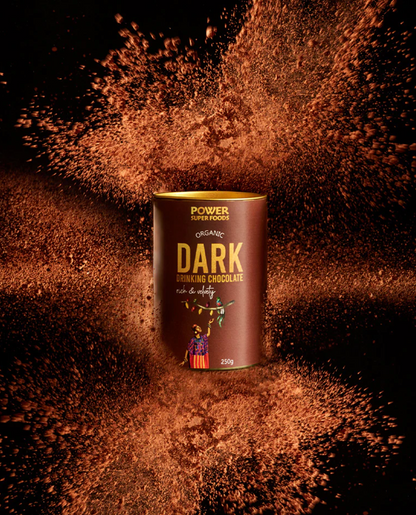Power Super Foods Organic Dark Drinking Chocolate 250g, Rich & Velvety