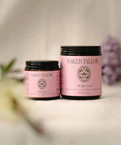 Naked Tallow With Love Grass-Fed Beef Tallow Cream 80g Or 180g, With A Calming Blend Of Essential Oils For All Skin Types