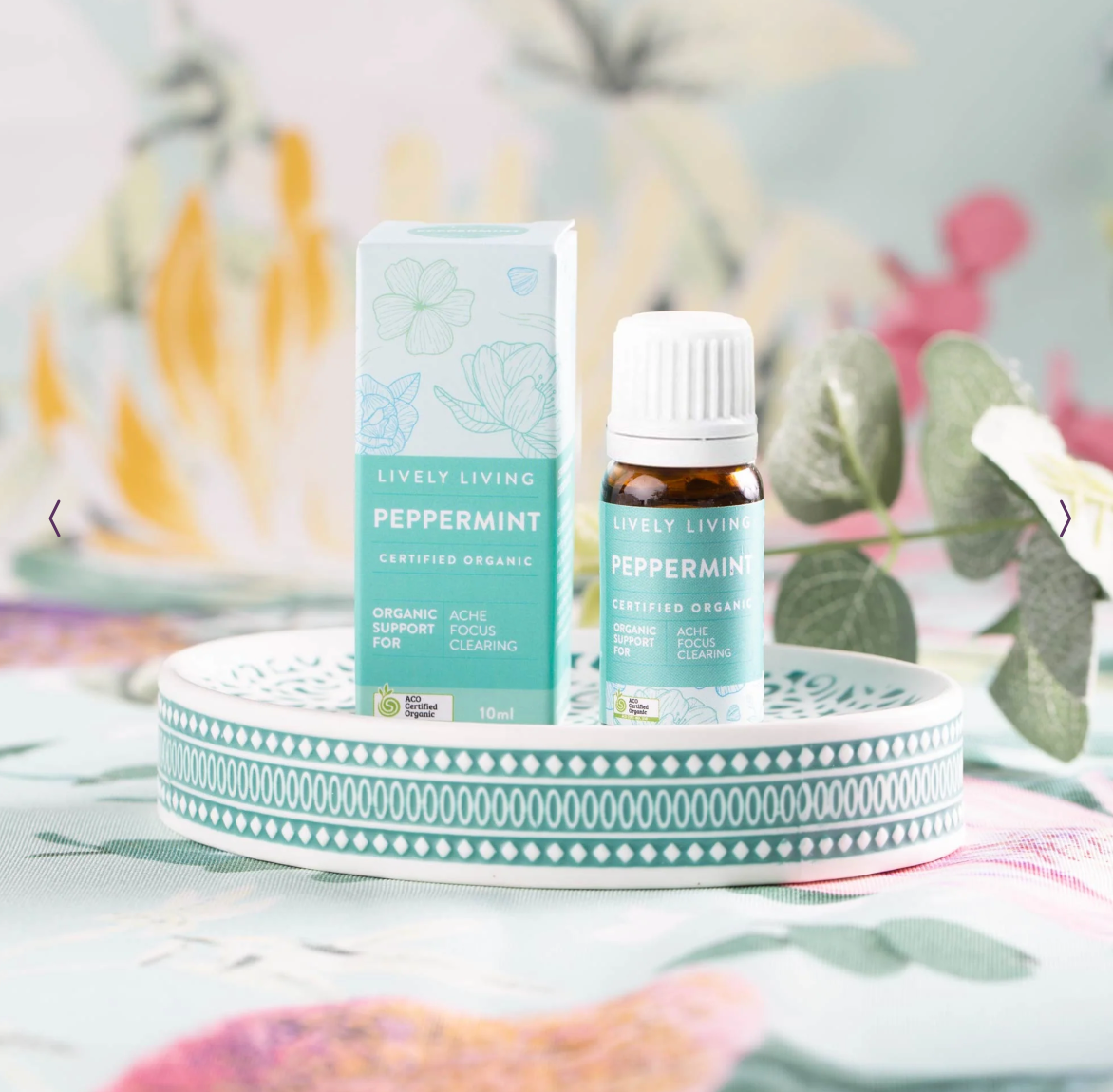 Lively Living Certified Organic Peppermint Essential Oil 10mL, Focus & Clearing