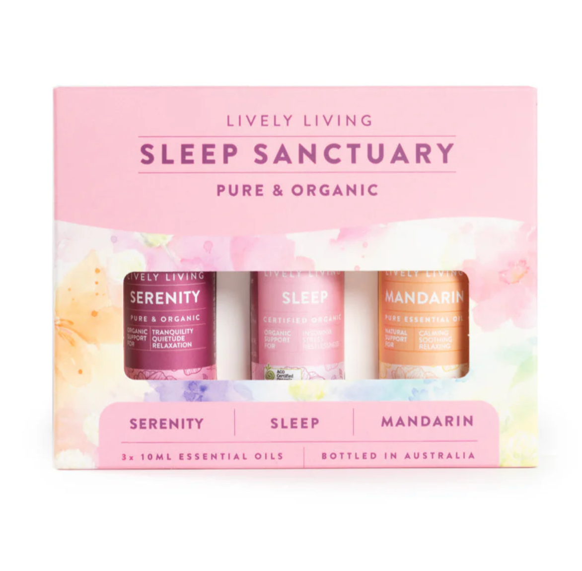 Lively Living Certified Organic SLEEP SANCTURY Essentials Trio Collection {3x10mL}, With Serenity, Sleep & Mandarin