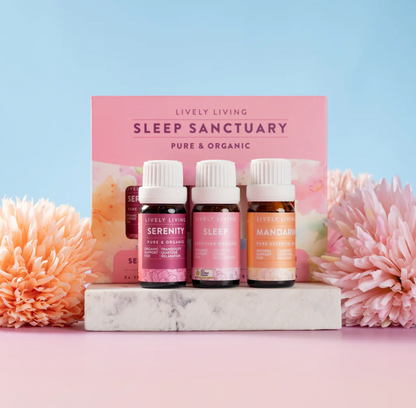Lively Living Certified Organic SLEEP SANCTURY Essentials Trio Collection {3x10mL}, With Serenity, Sleep & Mandarin