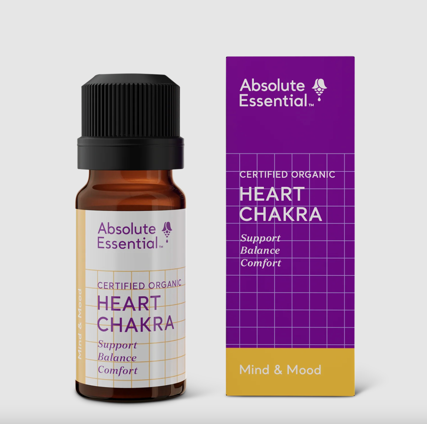 Absolute Essential Certified Organic Heart Chakra Essential Oil 10mL, Enhances Balance & Comfort