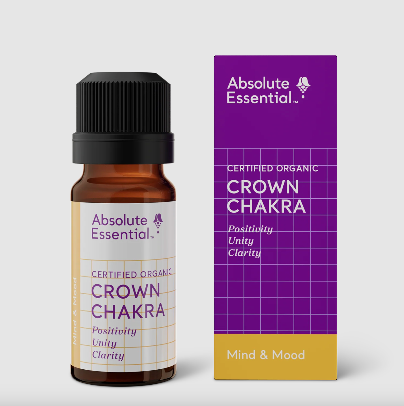 Absolute Essential Certified Organic Crown Chakra Essential Oil 10mL, Ignites Inner Positivity & Unity