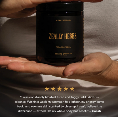 Zeally Herbs 10 Day Para Protocol 60 Capsules, Cleanses & Eliminates Parasites
