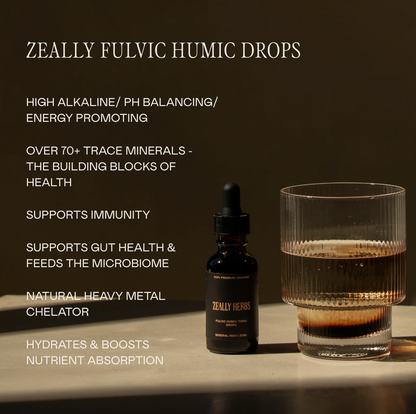 Zeally Herbs Fulvic Humic Tonic Drops 30mL, Heavy Metal & Toxin Binder