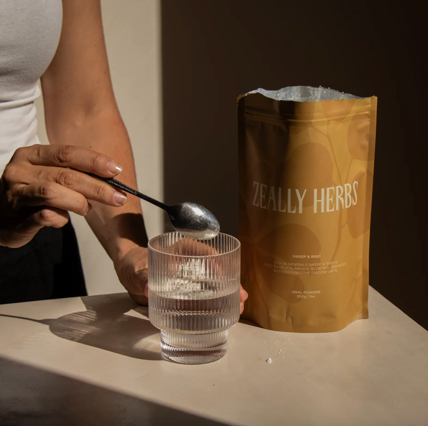 Zeally Herbs Sweep & Bind Powder 200g, Eliminates Bloating, Parasite & Digestive Discomforts