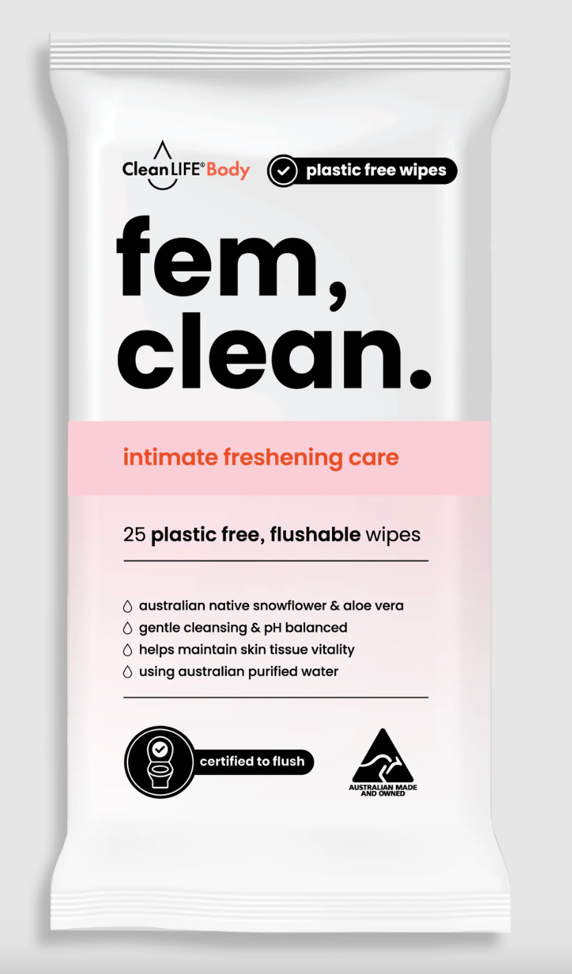 Clean LIFE Fem Clean Intimate Wipes 25pk, Gentle & Freshening