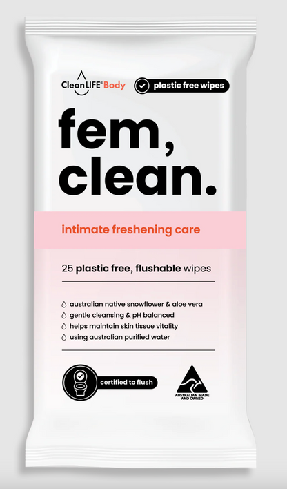 Clean LIFE Fem Clean Intimate Wipes 25pk, Gentle & Freshening