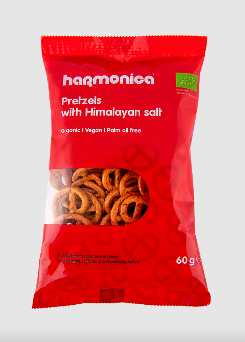 Harmonica Organic Pretzels With Himalayan Salt 60g, Crunchy & Perfectly-Baked