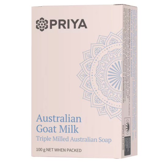 Priya Body Australian Goat's Milk Soap Bar 100g, Paraben Free & Plant Based