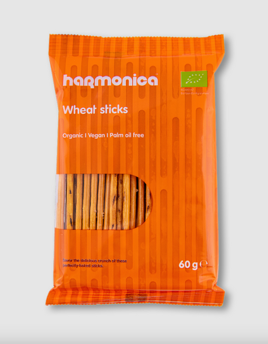 Harmonica Organic Wheat Sticks 60g, Crunchy & Perfectly-Baked