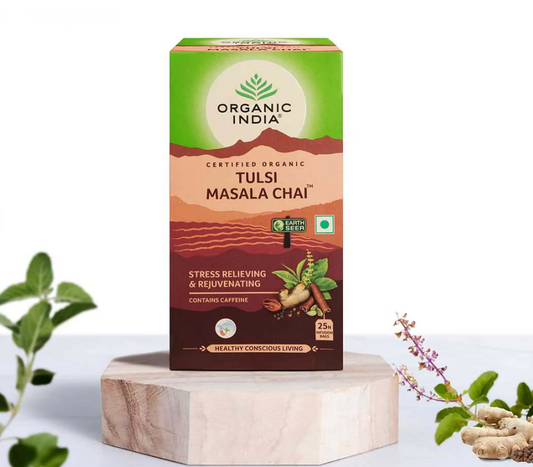Organic India Tulsi Masala Chai 25 Bag, Spiced Ayurvedic Harmony