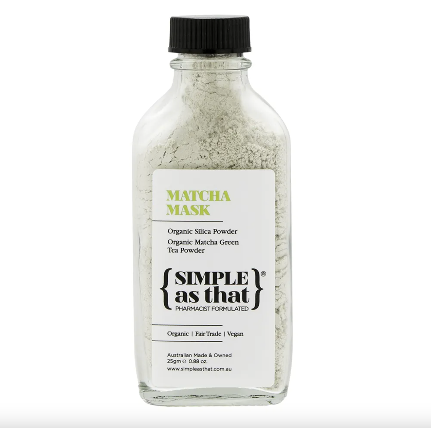 Simple As That Matcha Mask 25g, Detoxifies & Moisturises Skin