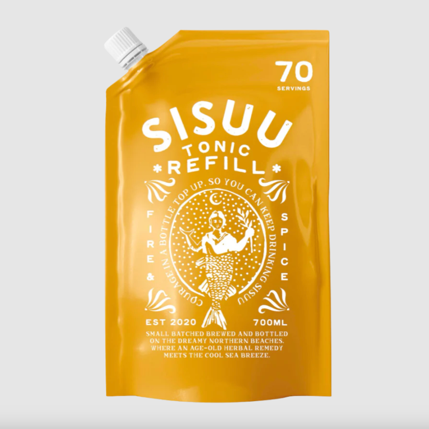 SISUU Fire & Spice Tonic Refill Satchel 700mL, Contains Apple Cider Vinegar