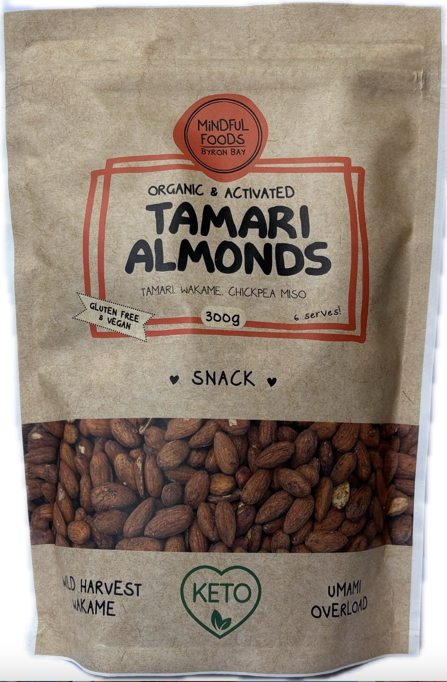 Mindful Foods Organic & Activated Tamari Almonds 300g Or 500g, With Wild Harvested Wakame