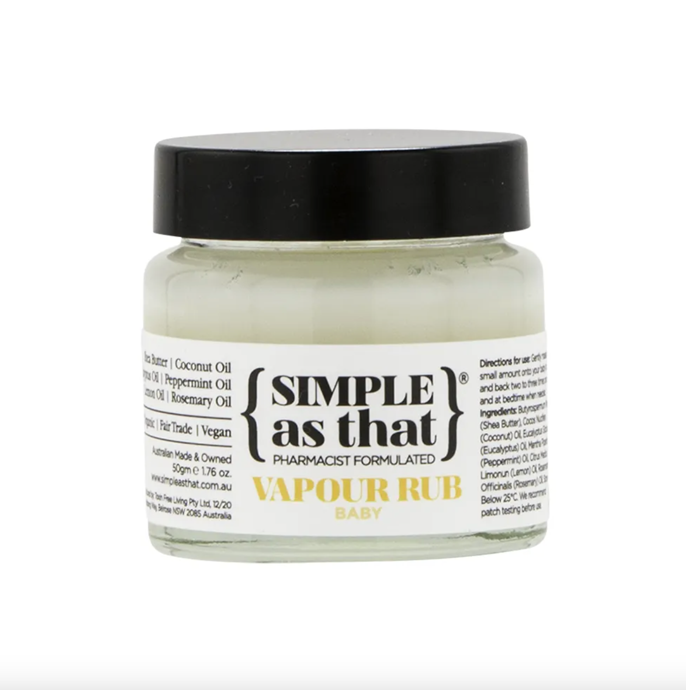 Simple As That Vapour Rub Baby 50g, Improves Breathing & Congestion