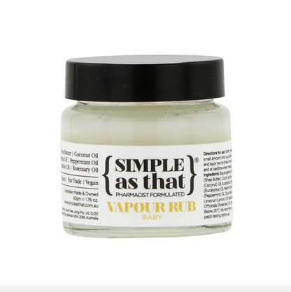 Simple As That Vapour Rub Baby 50g, Improves Breathing & Congestion