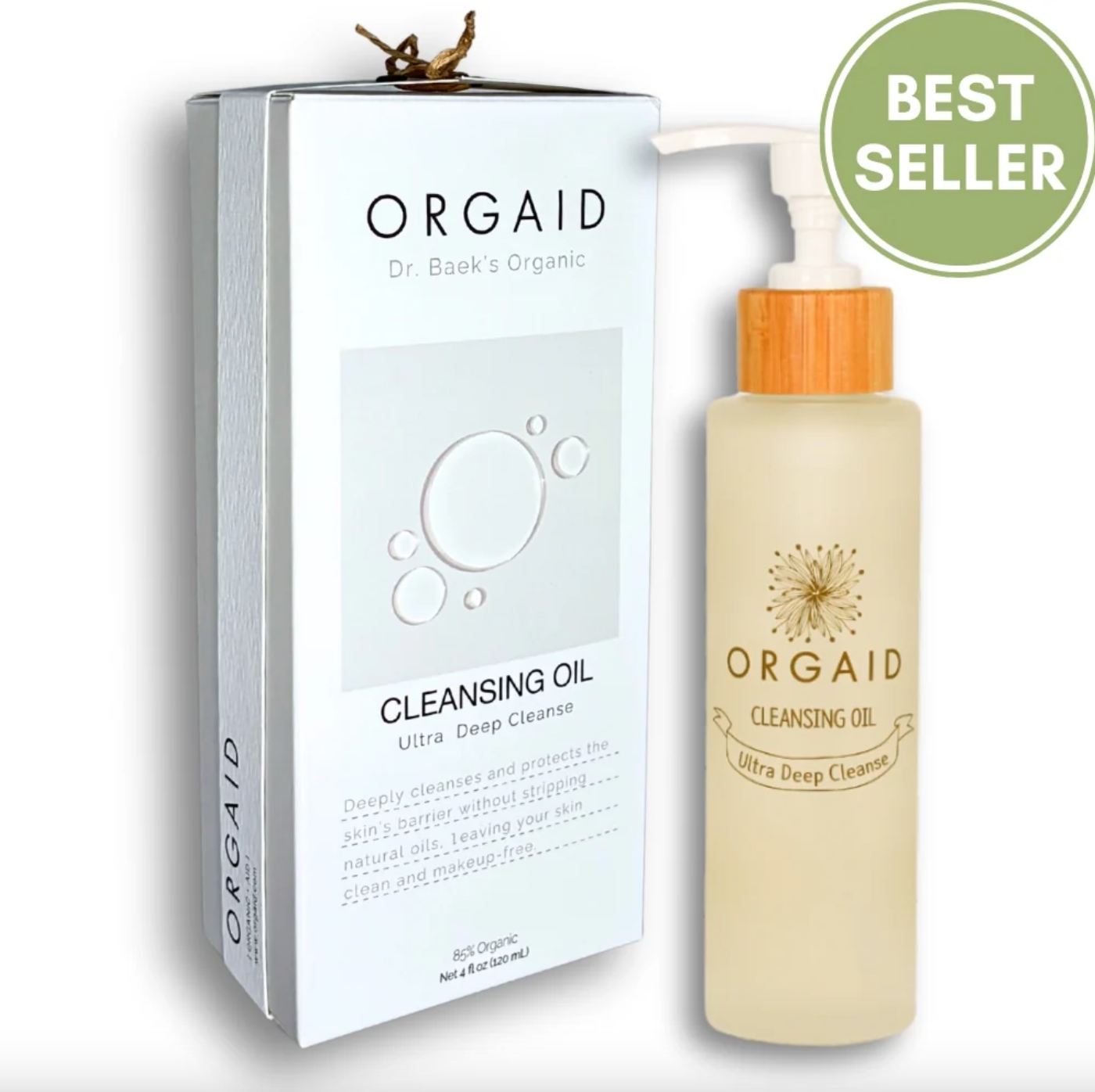 Orgaid Ultra Deep Cleansing Oil 120mL, 85% Organic & Protects The Skin's Barrier