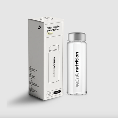 Switch Nutrition Clear Acrylic Waterbottle 500mL, BPA Free
