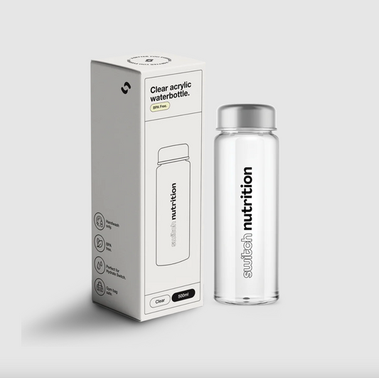 Switch Nutrition Clear Acrylic Waterbottle 500mL, BPA Free