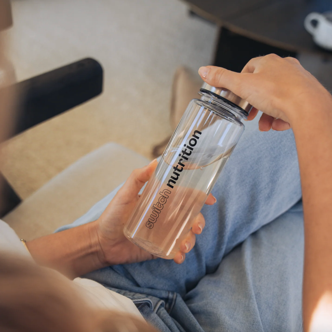 Switch Nutrition Clear Acrylic Waterbottle 500mL, BPA Free