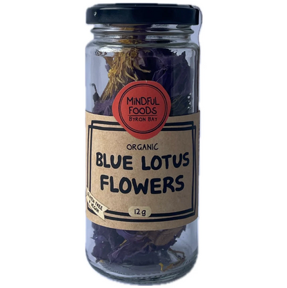 Mindful Foods Organic Blue Lotus Flowers 12g Or 20g, Promote Relaxation & Clarity