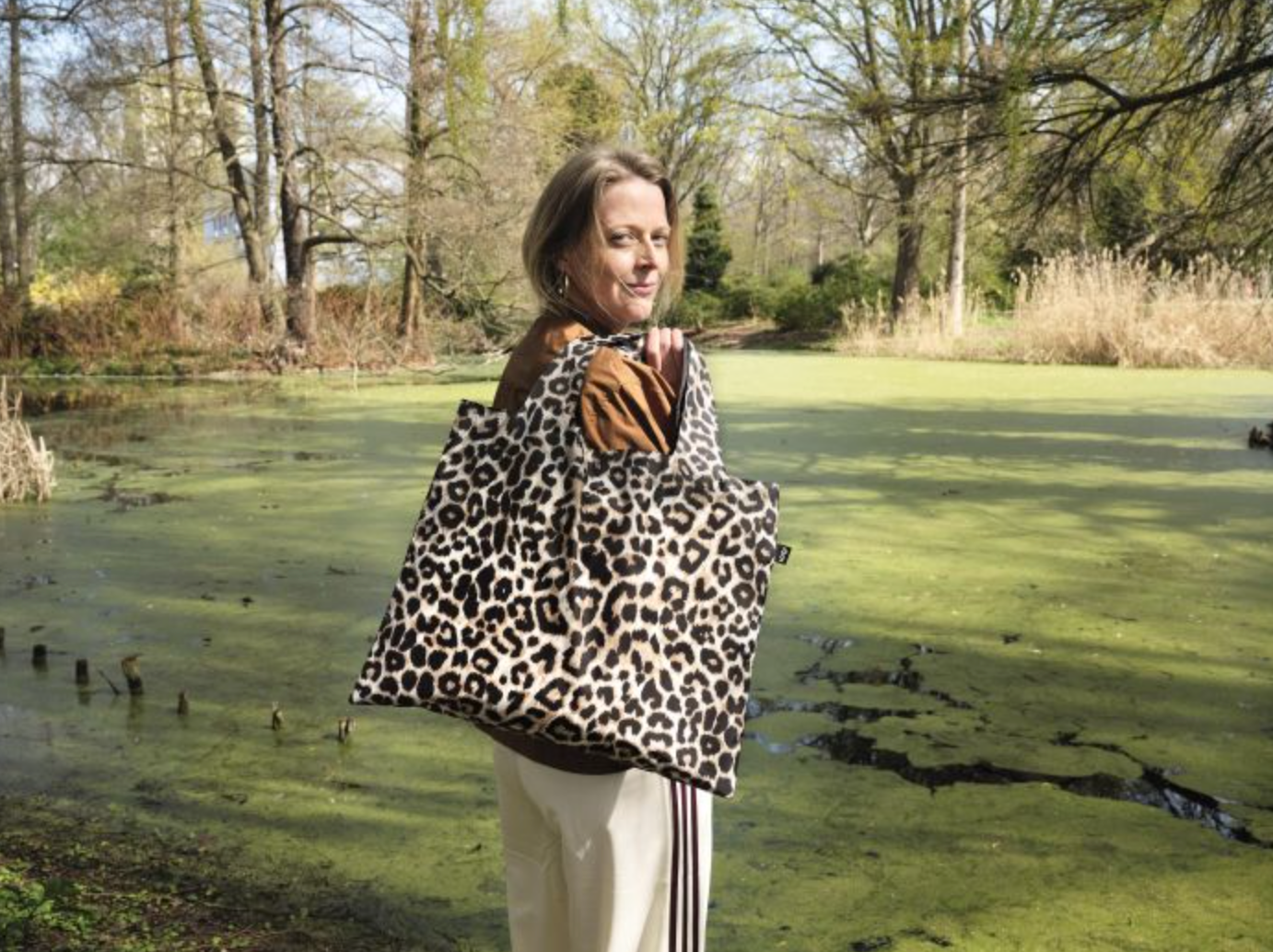 LOQI Shopping Bag, Leopard Dusk