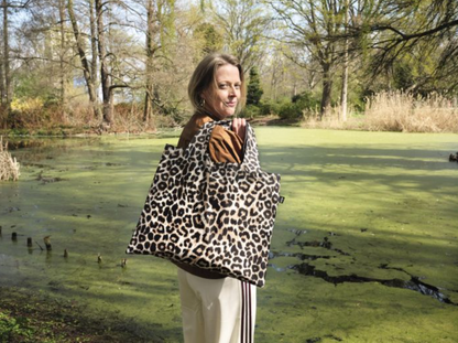 LOQI Shopping Bag, Leopard Dusk