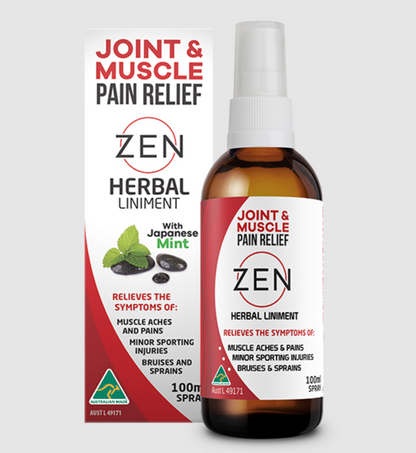 Zen Joint & Muscle Pain Relief Herbal Liniment Spray 100mL, With Japanese Mint