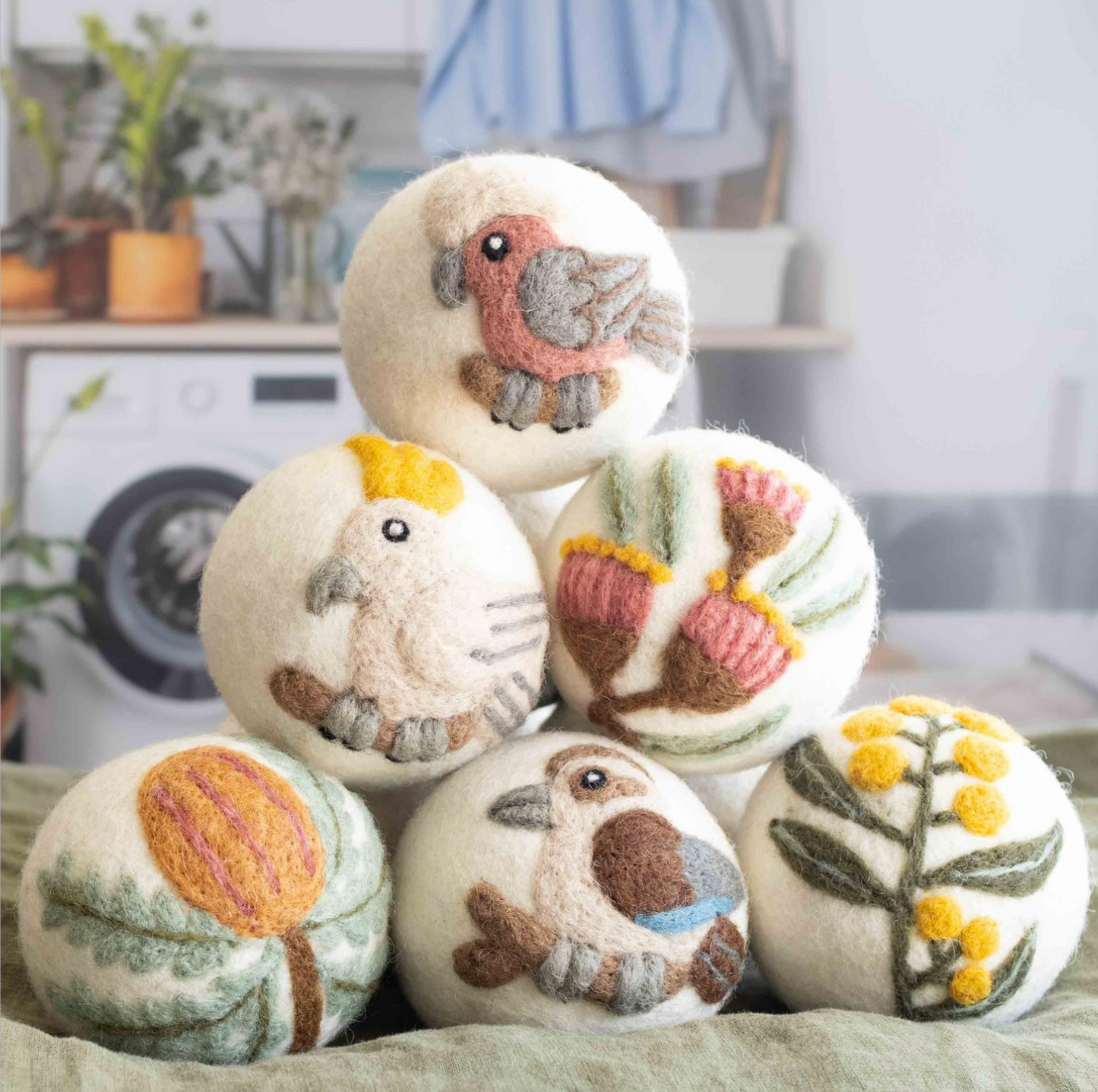 Eco Max Hand Felted Wool Dryer Ball, Wattle Design; Reduces Drying Time By 25%