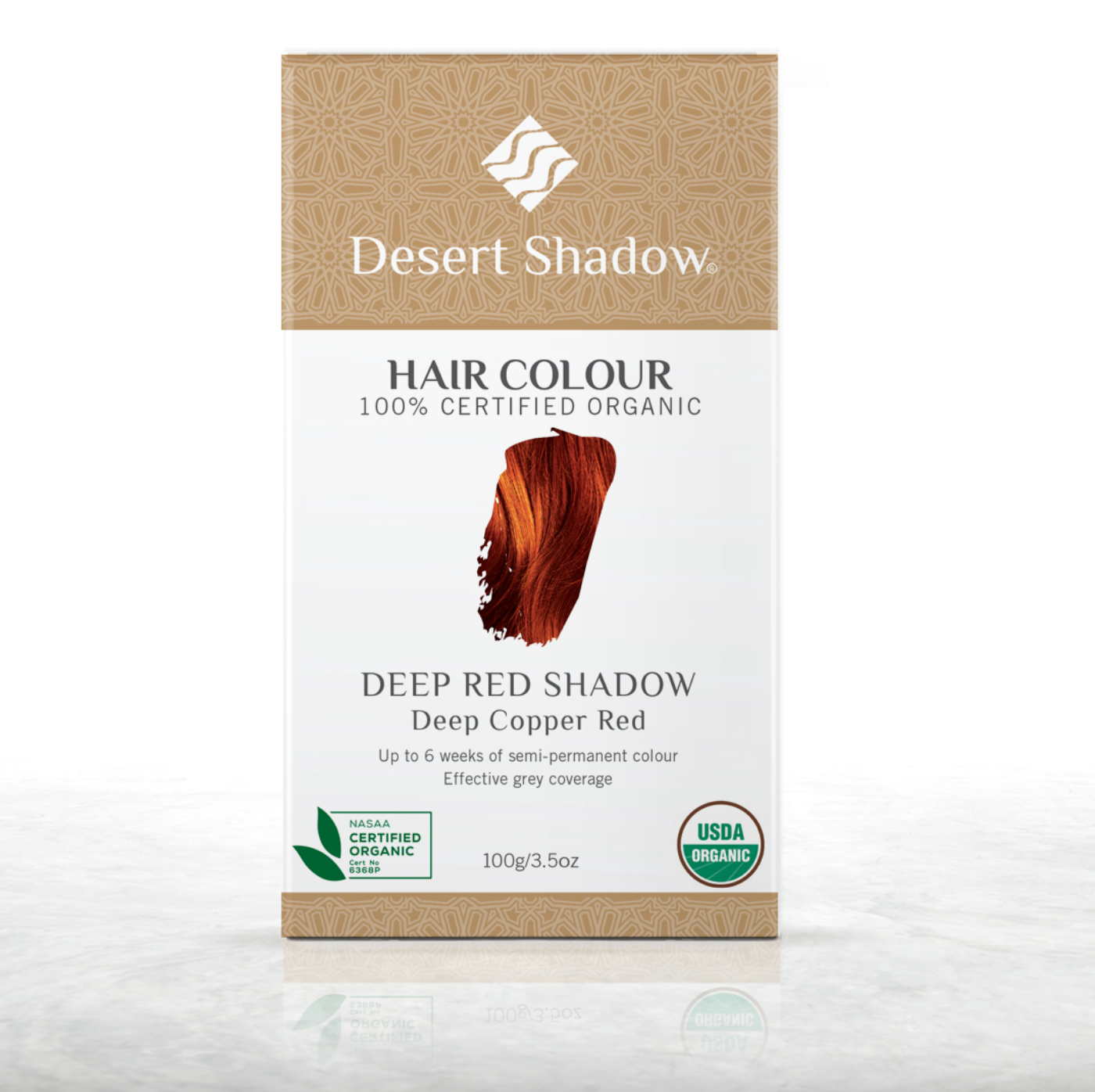 Desert Shadow Certified Organic Hair Colour 100g, Deep Red Shadow; Deep Copper Red