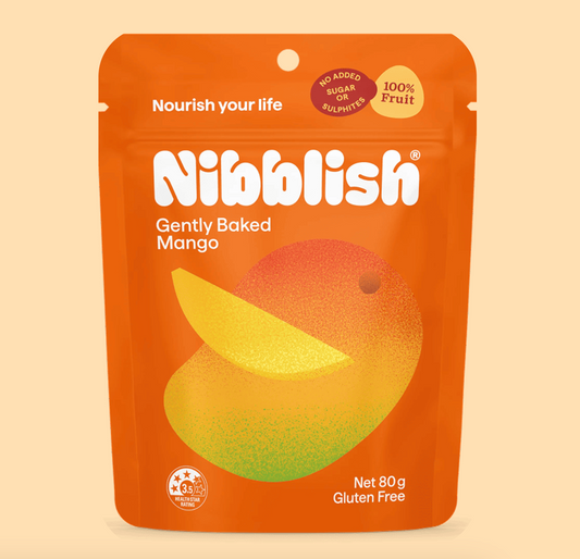 Nibblish Gently Baked Mango 80g, Preservative Free & No Added Sugar