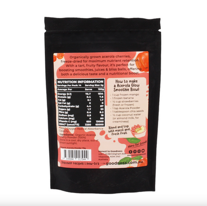 Honest To Goodness Organic Acerola Powder 70g, Natural Source Of Vitamin C