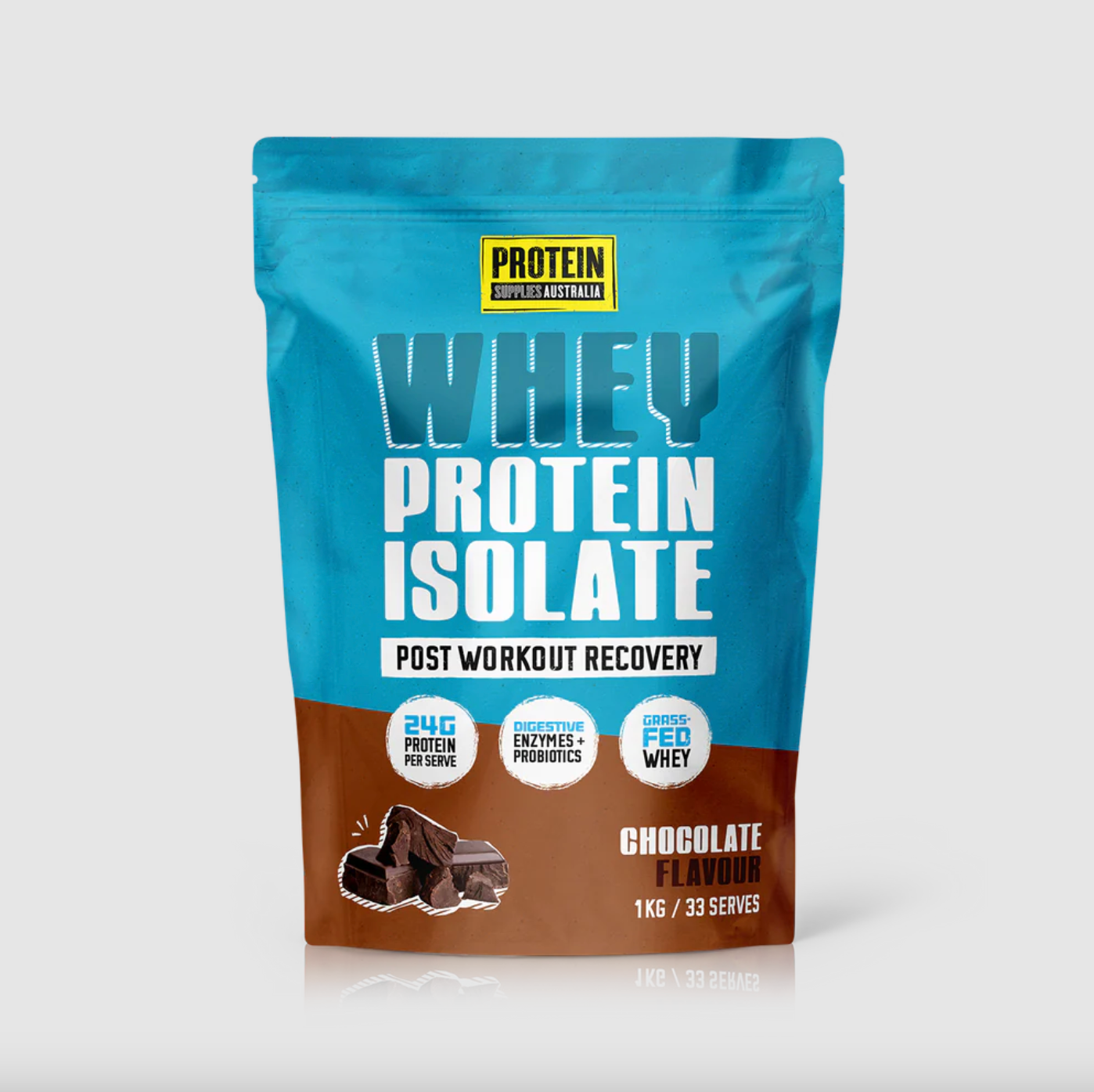 Protein Supplies Australia Whey Protein Isolate (WPI) 500g Or 1Kg, Chocolate Flavour