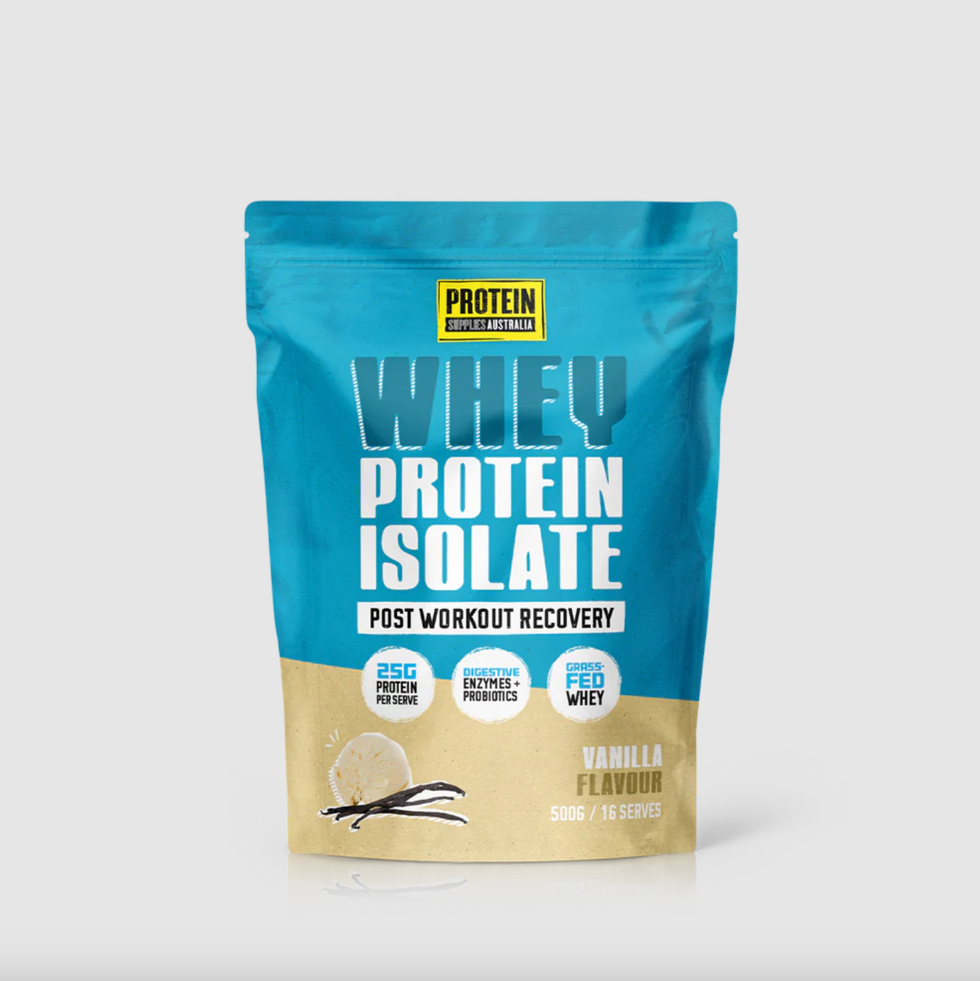 Protein Supplies Australia Whey Protein Isolate (WPI) 500g Or 1Kg, Vanilla Flavour